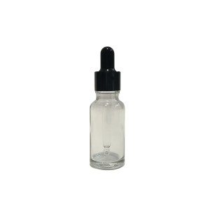 15ml clear essential oil bottle with black aluminum dropper pipette