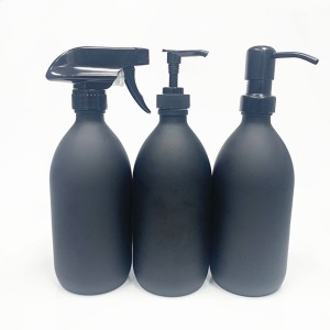 8oz 16oz matte black liquid soap dispenser glass bottle