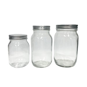 32oz 1000ml glass mason storage canning jar with silver screw metal lid