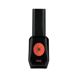 15ml black coated glass nail polish bottle with cap and brush