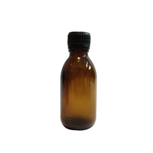100ml amber glass medicine syrup bottle with tamper evident cap