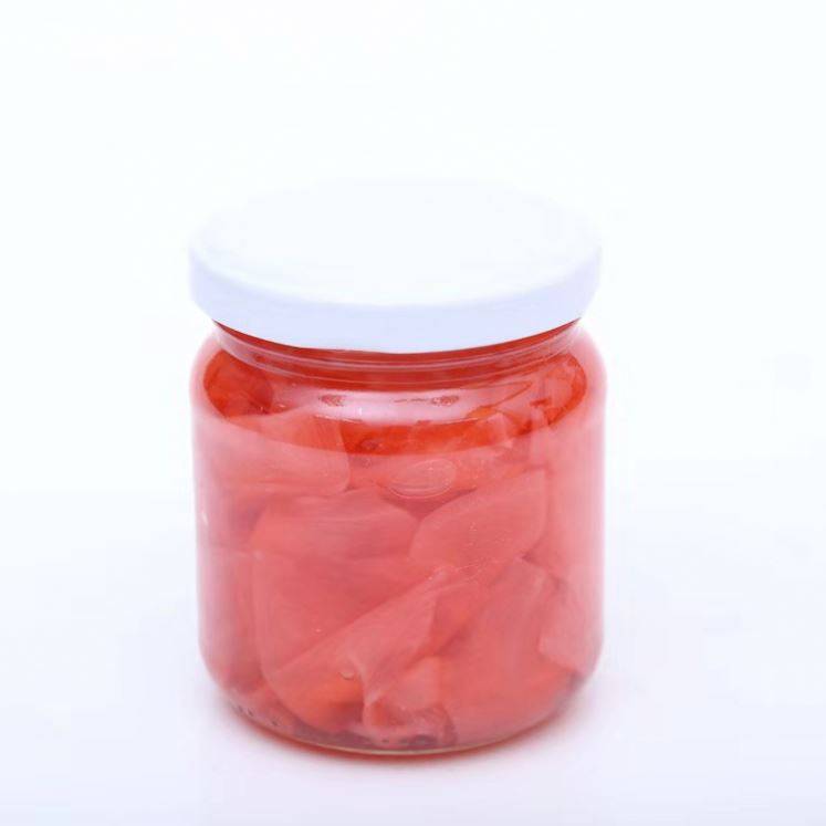 180-360G/glass bottle EU recipe pink color salty preserved pickled sushi ginger