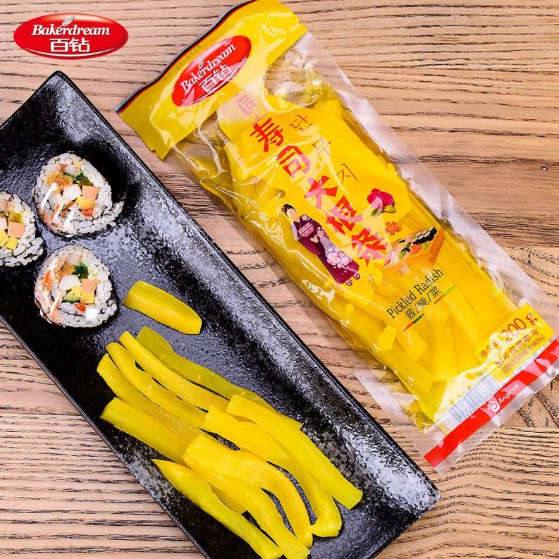 Sushi Yellow Pickled Radish Japanese Salted Pickled Radish For Sushi Pickled Radish In Plastic Bag