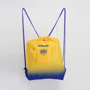 Unique folding T-shirt shape RPET gym bag drawstring backpack