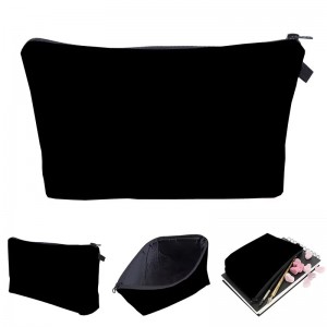 Custom Solid Cosmetic organizer bag Pure black Cosmetic Bag Fashion Women makeup bag