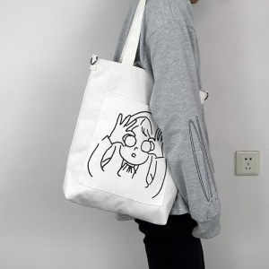 Eco-friendly good heavy duty handbag customized pattern printing canvas tote bag