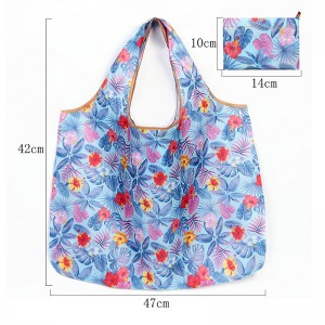 Reusable Foldable Shopping Travel Tote Bags Colorful Grocery Eco Bags With Pouch