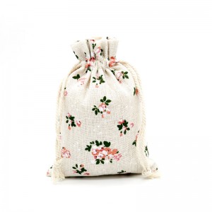 Small organic cotton canvas drawstring bag sack dust draw string cloth fabric bag with logo