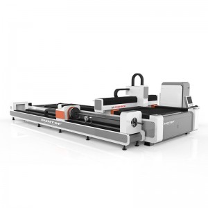 Dual exchange platform with tube cutting fiber laser cutting machine (ST-FC3015CR)