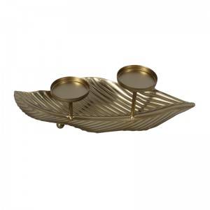 New Special Metal Leaf Design 2 Cup shape Candle Holder Event Decoration Furniture.