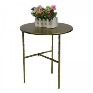 Steel Furniture Set of two Table Manufacturer Weather Resistant Round Golden Table