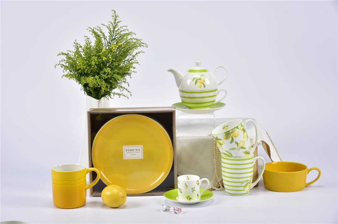 lemon design dinner set Featured Image