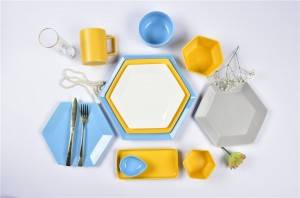 color glaze dinner set-Hexagon shape