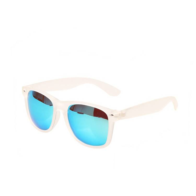 Clear frame blue mirror lens polarized sunglasses 2015