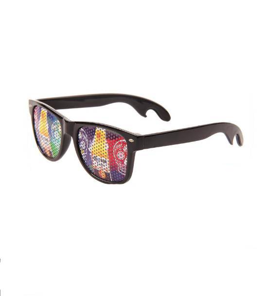 Custom sticker pinhole bottle opener party sunglasses