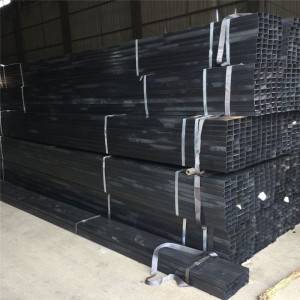 dark black steel square and rectangluar pipe
