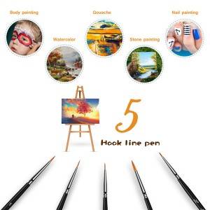 5pcs Miniature Brushes Acrylic Painting Cheap Paint Brushes for Artist, Fine Detailing