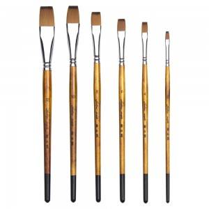 High Quality Artist Paint Brush with Flat Golden Taklon