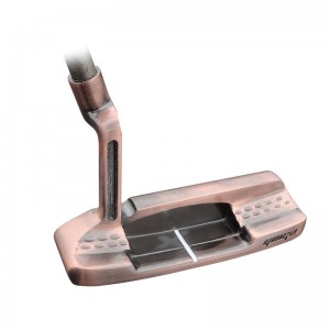 Golf putter with red bronze plating on the surface and classic beauty