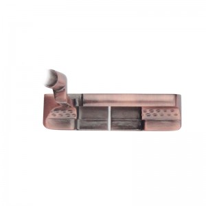 Golf putter with red bronze plating on the surface and classic beauty