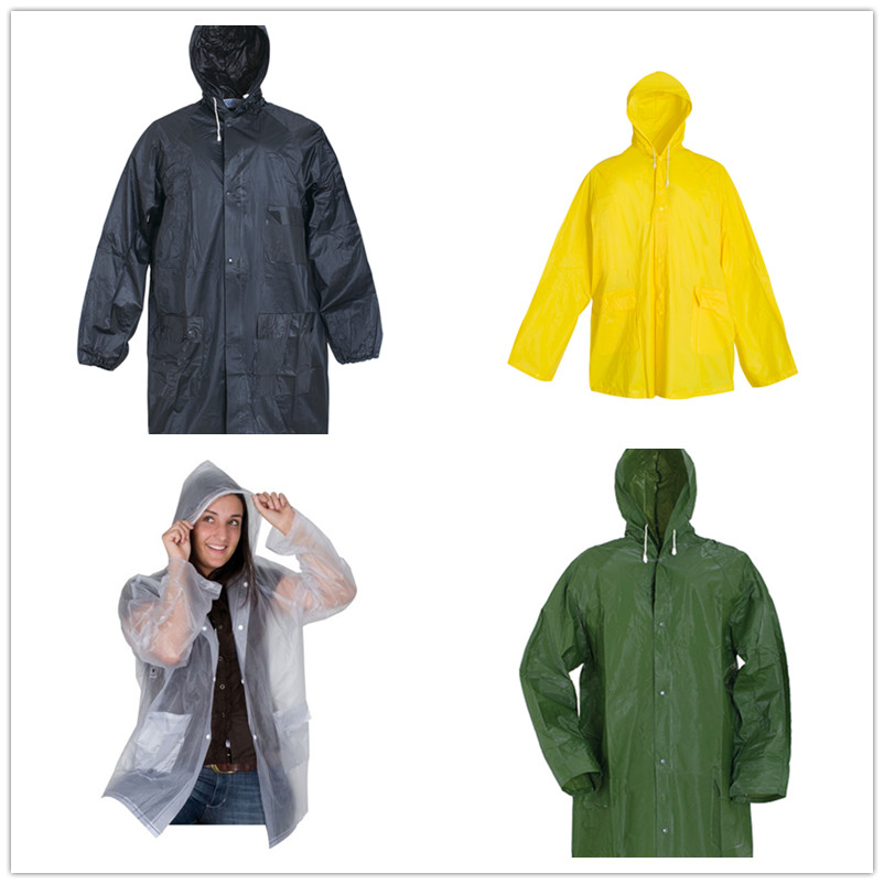Waterproof PVC Rain Coat Hooded Rain Jacket