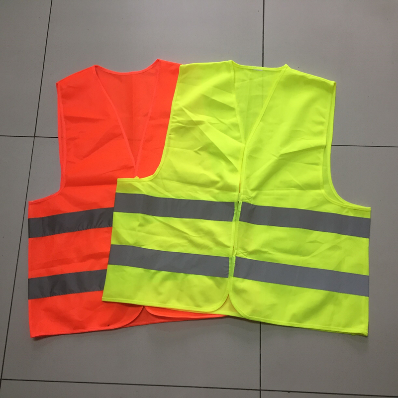 Polyster safety vest with  reflective strip