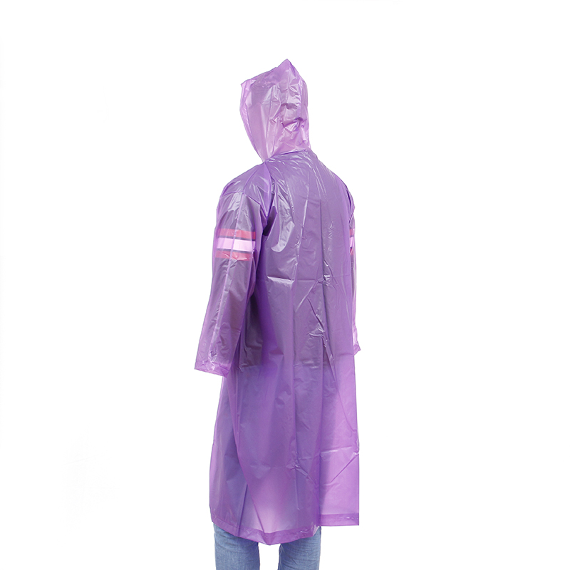 Plastic waterproof PEVA raincoat hooded with sleeves