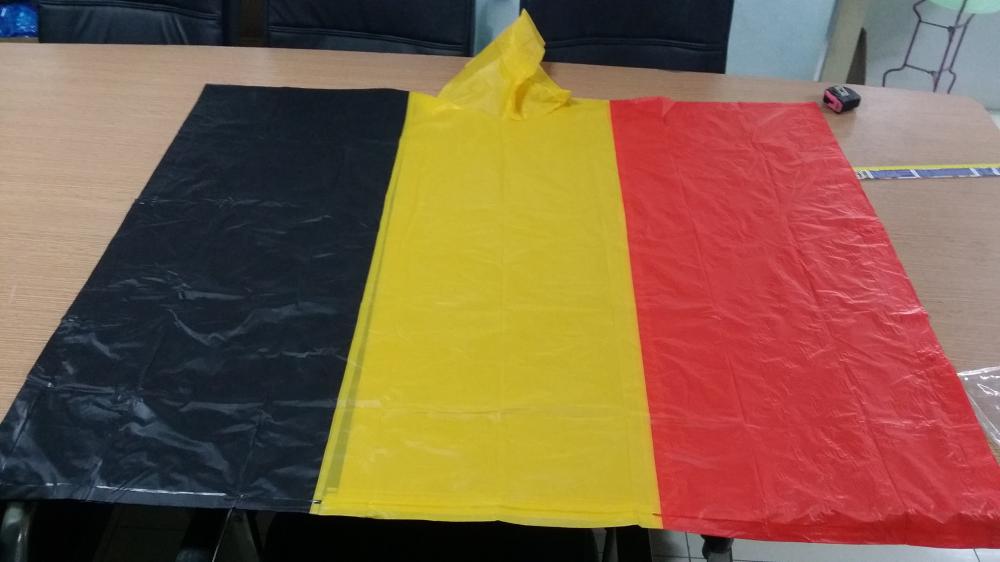 Belgium flag pvc rain poncho