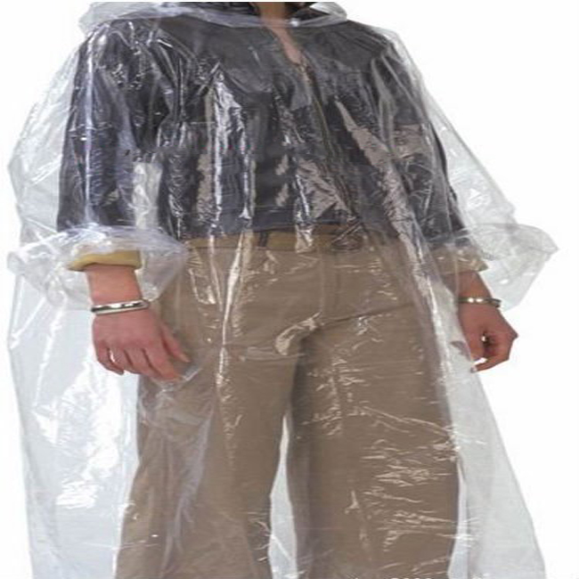 100% PE raincoat with hood rain coat