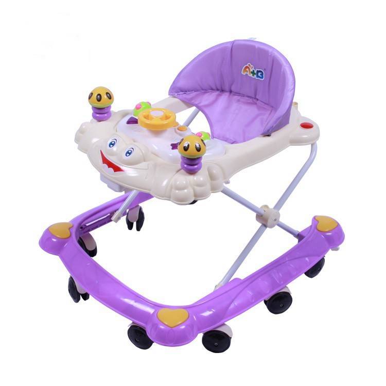 A factory sales safe swivel wheels baby walker with removable musical box/softextile baby walker/Comfort baby in a walker