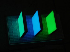 Photoluminescent glazed tile