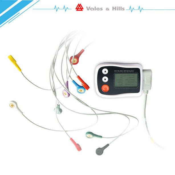 White Mobile Holter ECG Monitoring Device With LED Holter Recorder