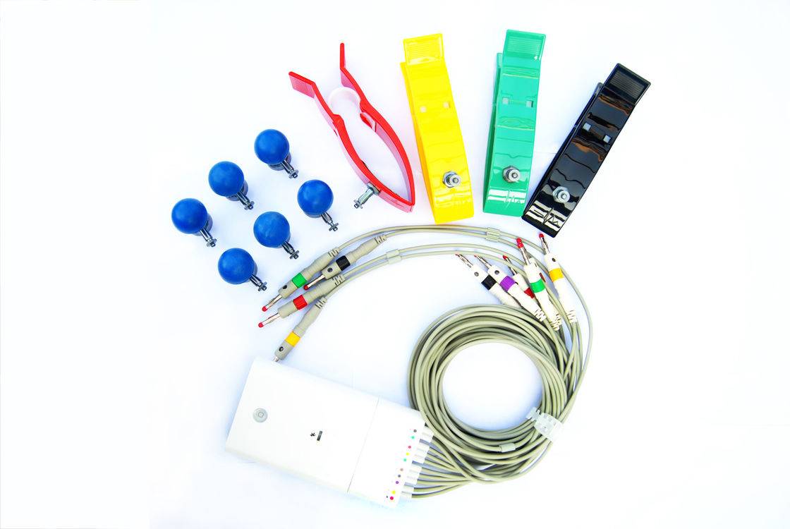 White Smart Mobile ECG Machine Connection With Bluetooth Cardiac Device