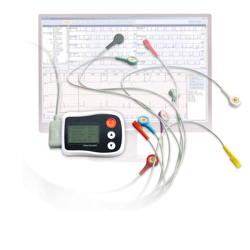 Ambulatory Holter ECG Monitor System CV3000 With LCD Recorder Elite Plus