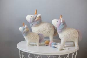 The kids room décor wool unicorn