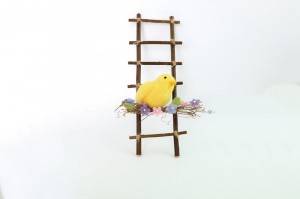 Cute Easter felt chick with flower ornament