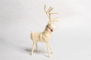 Classic white reindeer wool decor