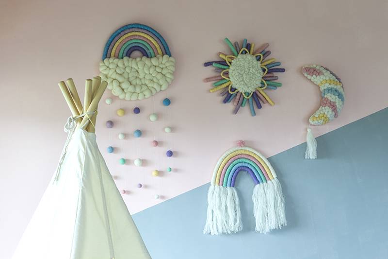 The wool rainbow raindrop wall decor Featured Image