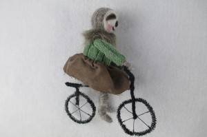 Felt wool Cycling animals ornament