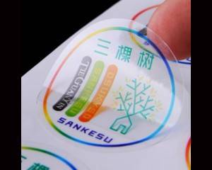 Self Adhesive Print Customized Private Logo Transparent Vinyl Sticker Clear Plastic Water Bottle Label Sticker