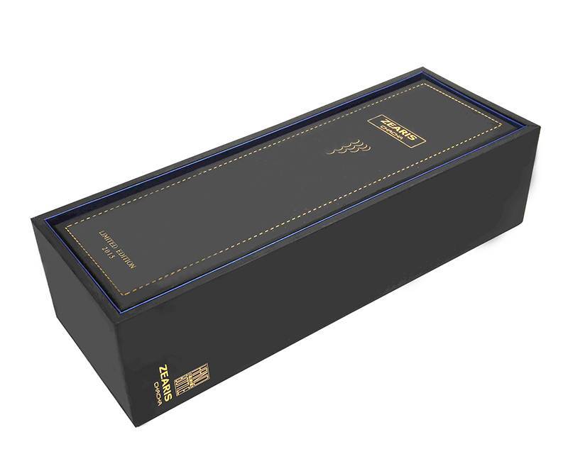 2020 Handmade Single Bottles Wine Gift Black Paper Cardboard Box Luxury Black Wine Boxes with Customized Tray Featured Image
