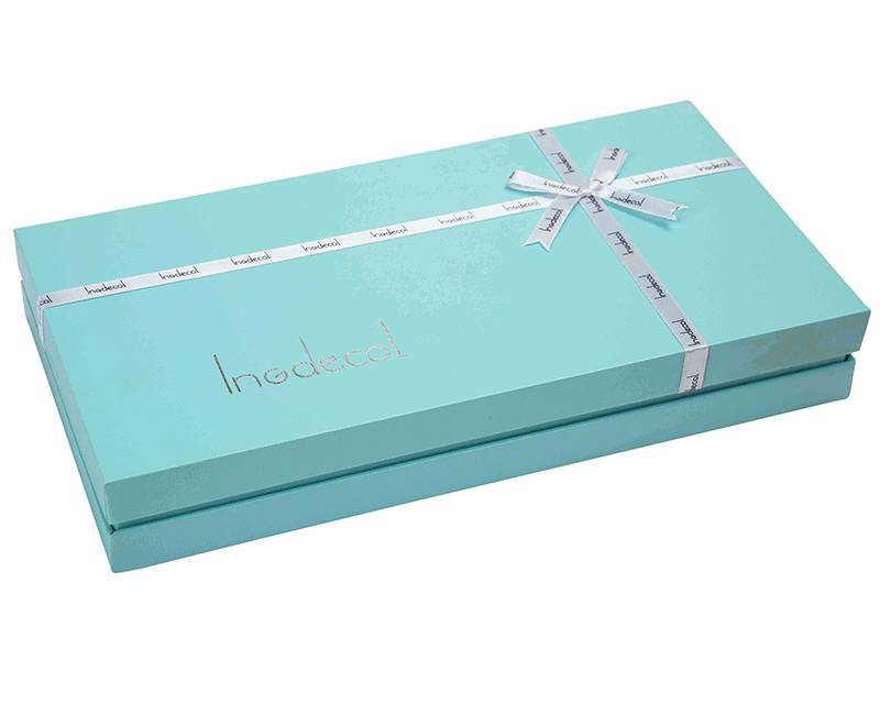 Colorful Printing Paper Rigid Cardboard Skincare Cosmetic Products Packaging Lid and Base Custom Gift Box with Bow Knot Featured Image