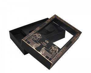 OEM Luxury Gift Set Packaging Cosmetic Gift Box With EVA Tray Full Gold Hot-stamping