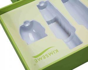 Eco Elegant Paper Cardboard Boxes Lid&Base Cosmetic Loose Powder Gift Packaging Boxes Custom Silver Foil Logo