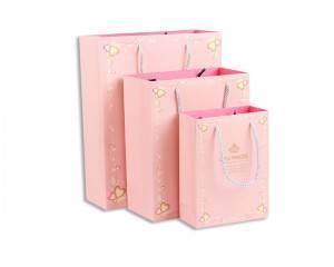 Pink shopping bag with handle private label