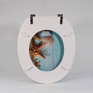 HJR- PV3P027 Wooden and star fish toilet seat cover