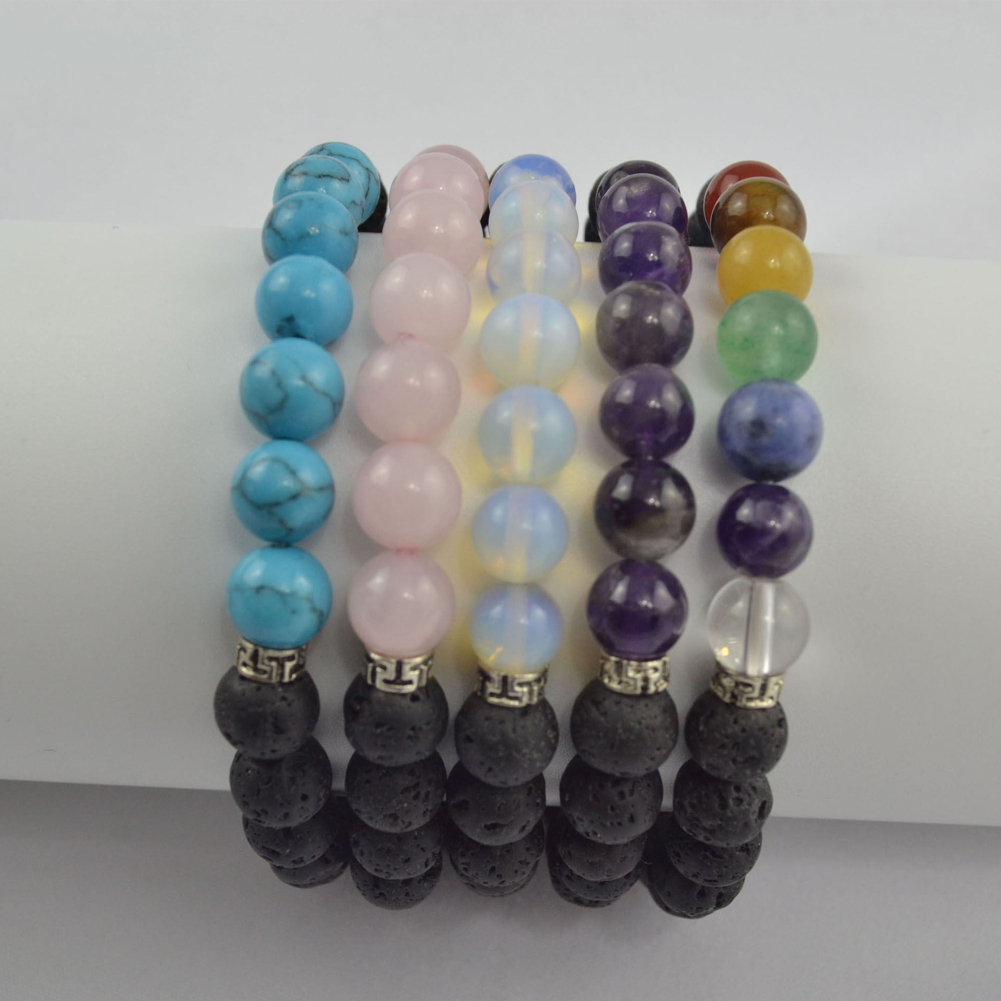 lava bead bracelet lava stone bracelet lava beads with semi-gem stone beads bracelet