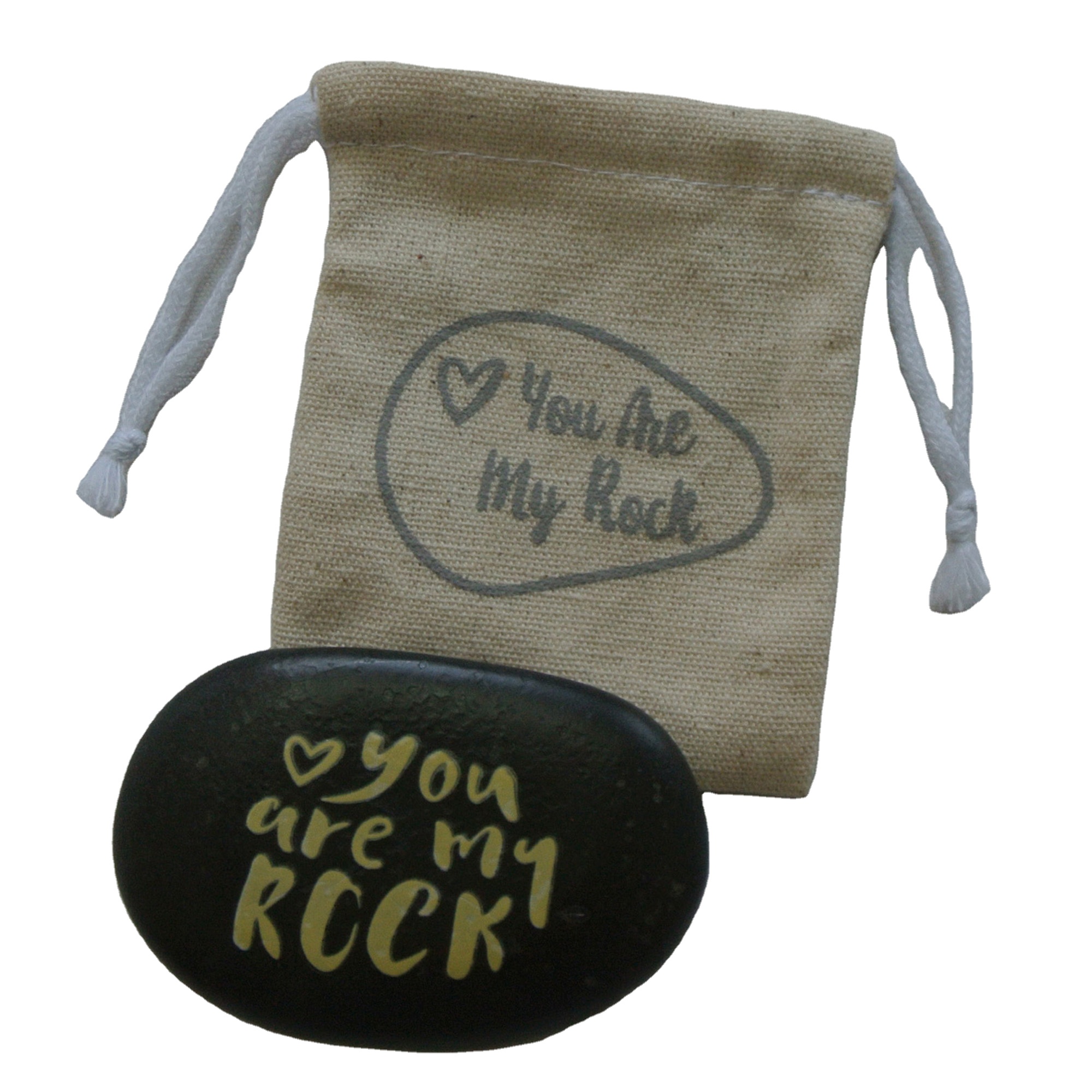 natural pebble stone with customized printing words and designs black pebbles polish stone Featured Image