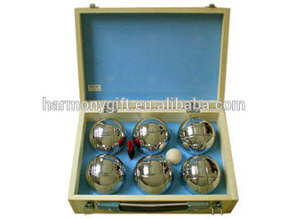 boules of 6pcs/set in wooden box