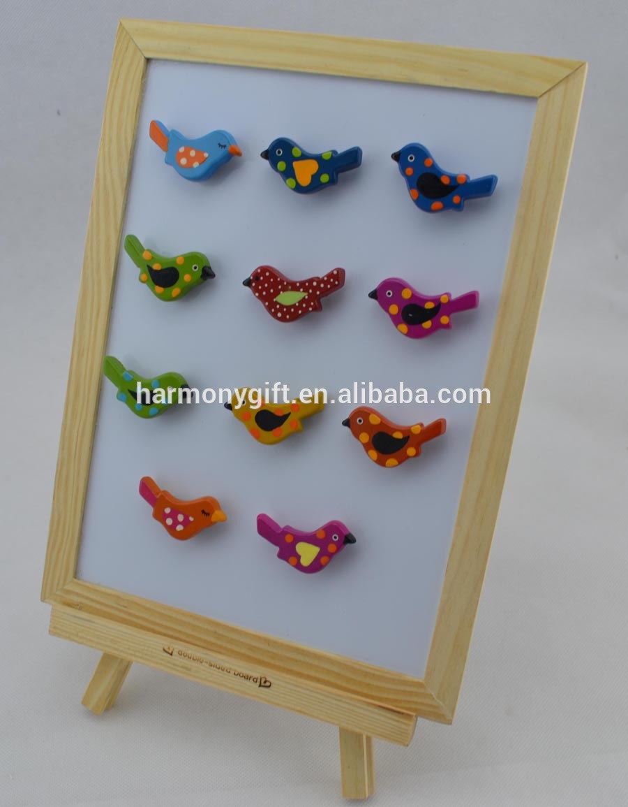 magnet with bird shape with handpainting